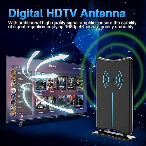 Miniatura 2 de Versión actualizada 2022 antena de TV digital amplificada HD Matrix de largo alcance de 380 millas compatible con 4K 1080p Fire TV Stick y todos los