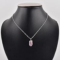 Vista 15 de Natural Raw Herkimer Diamond Quartz Pendant Necklace, Rough Gemstones, Chakra Healing Crystals, Silver Plated, April Birthstone, Handmade, Women