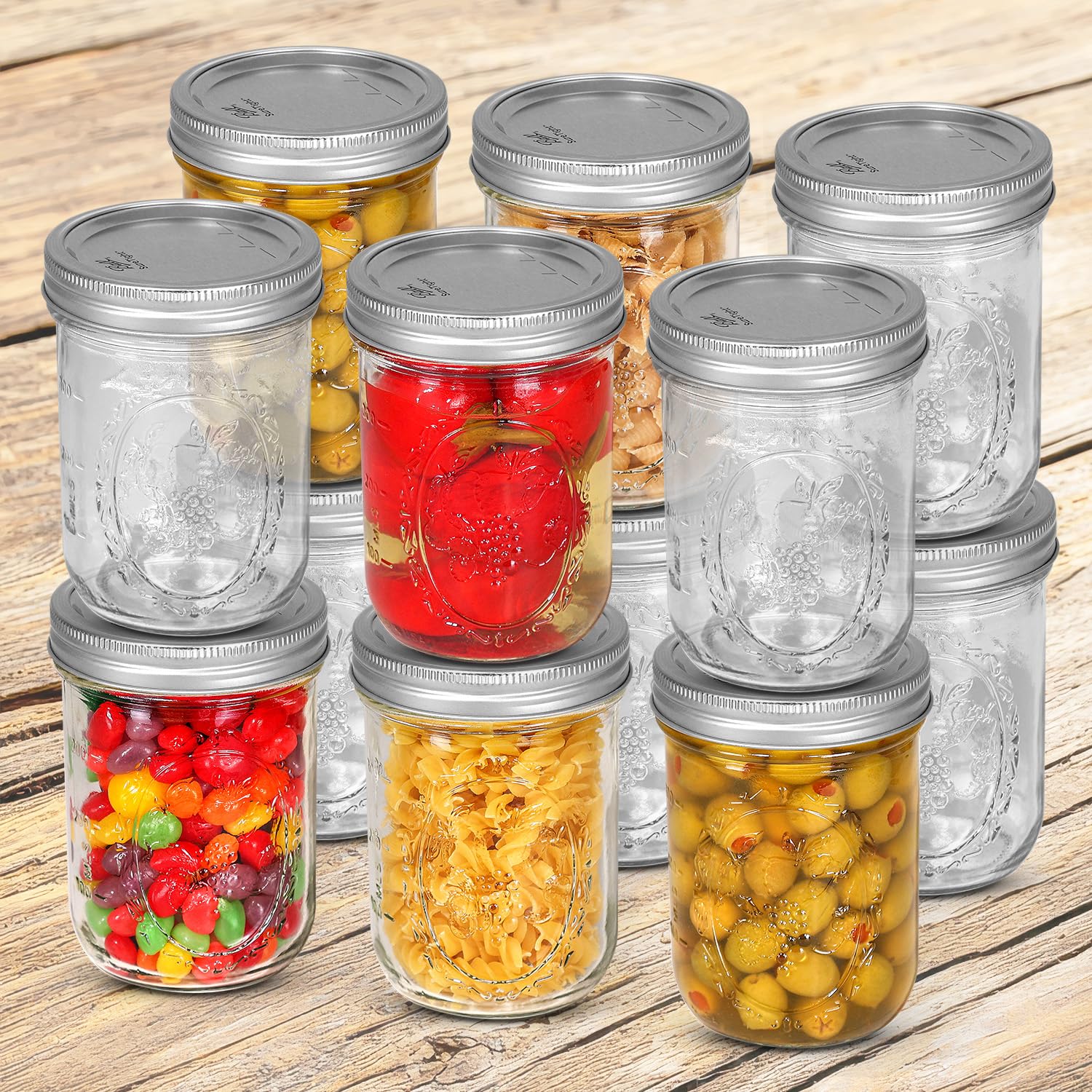 Amazon.com: Ball Regular Mouth Mason Jars 8 oz. (12 Pack) - Half