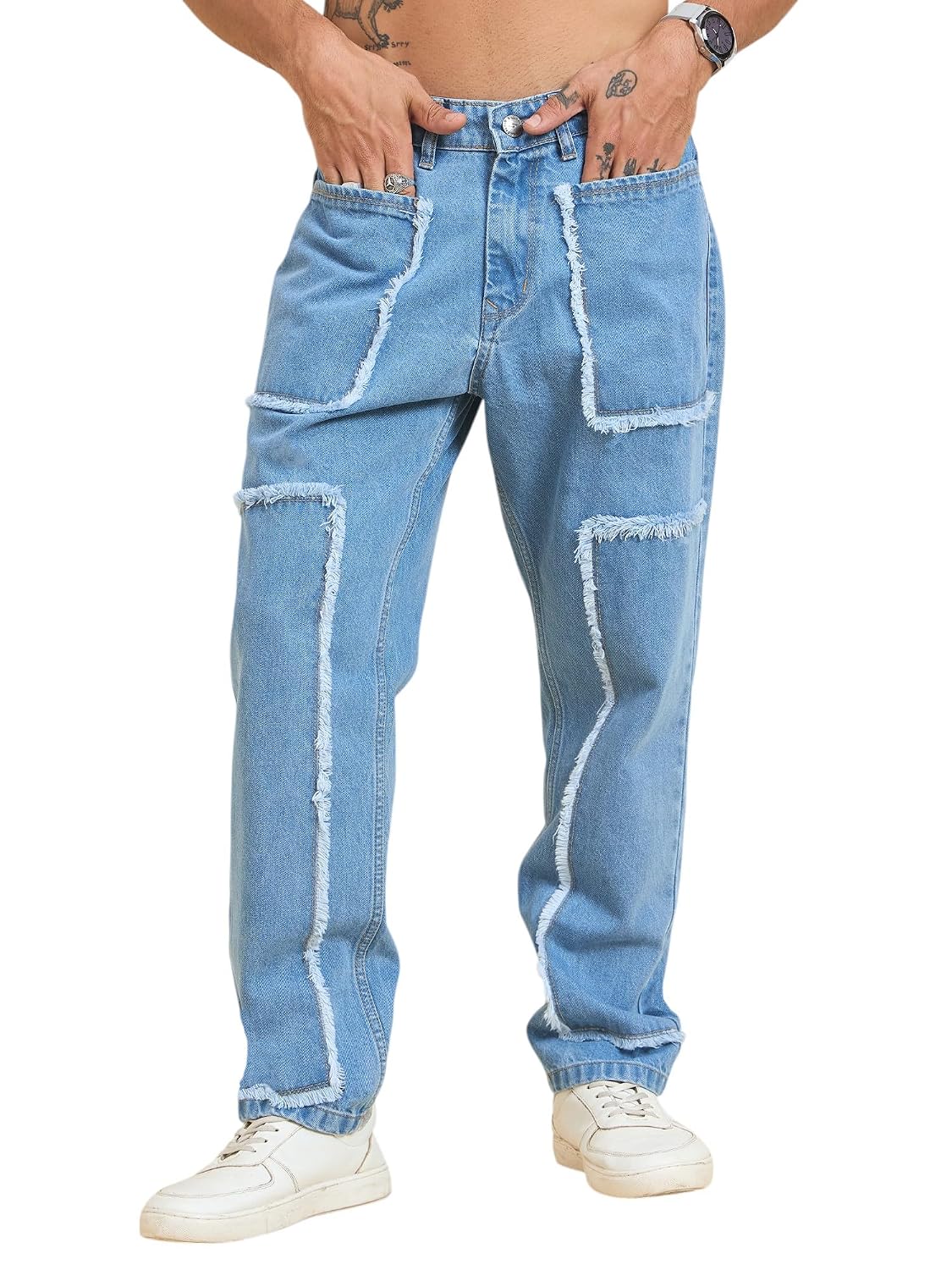 Buy STUDIO NEXX Men's Dark Blue Loose Fit Jeans |Non Stretchable