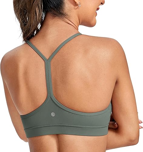 CRZ YOGA Butterluxe - Brasier deportivo con espalda en Y para mujer, con espalda cruzada, de bajo impacto, tirantes delgados, para entrenamiento,