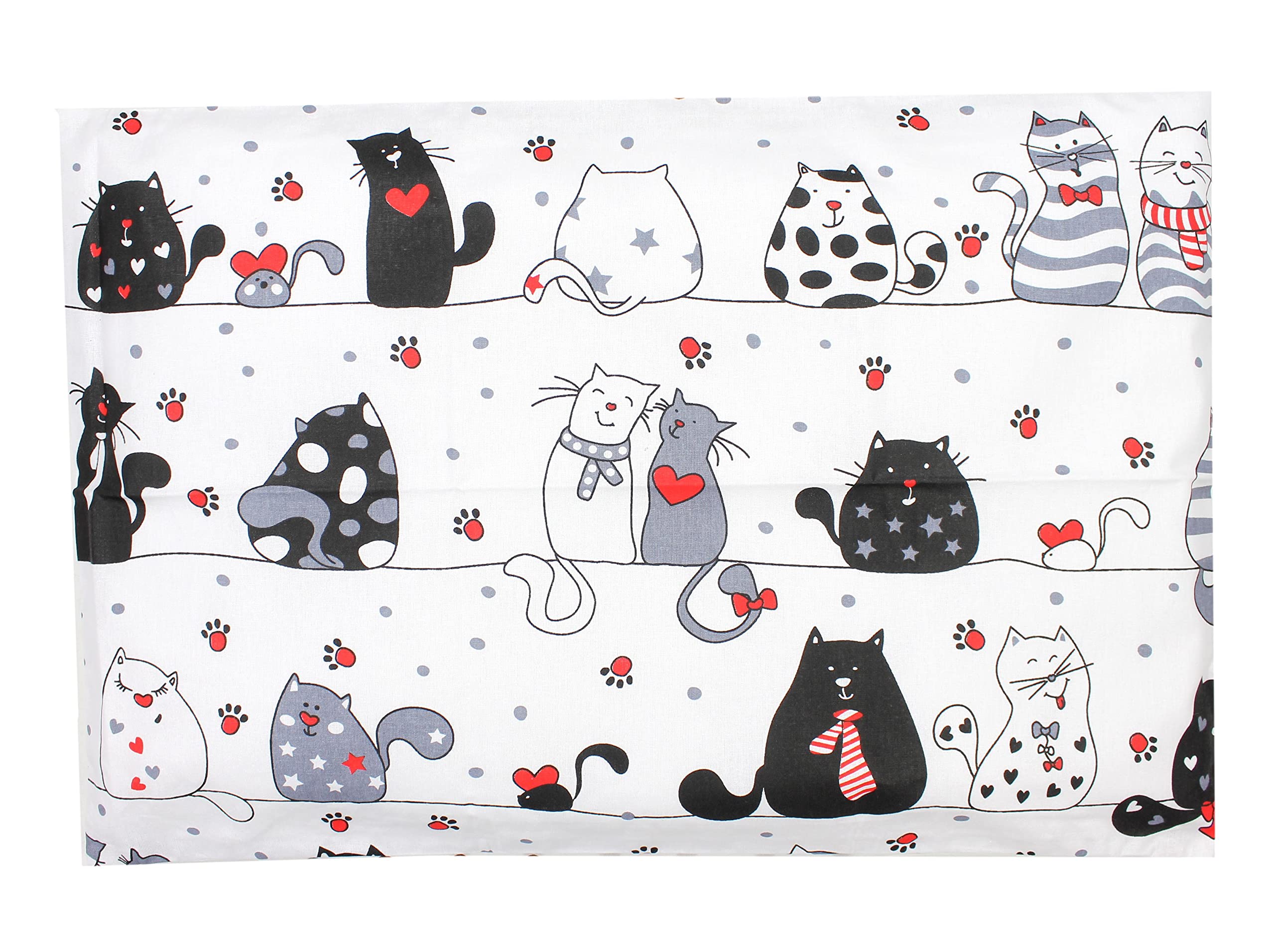 TupTam Kinder Kissenbezug Kissenhülle Dekorativ Gemustert, Farbe: Katzen Schwarz/Weiß, Größe: 40 x 40 cm - 4