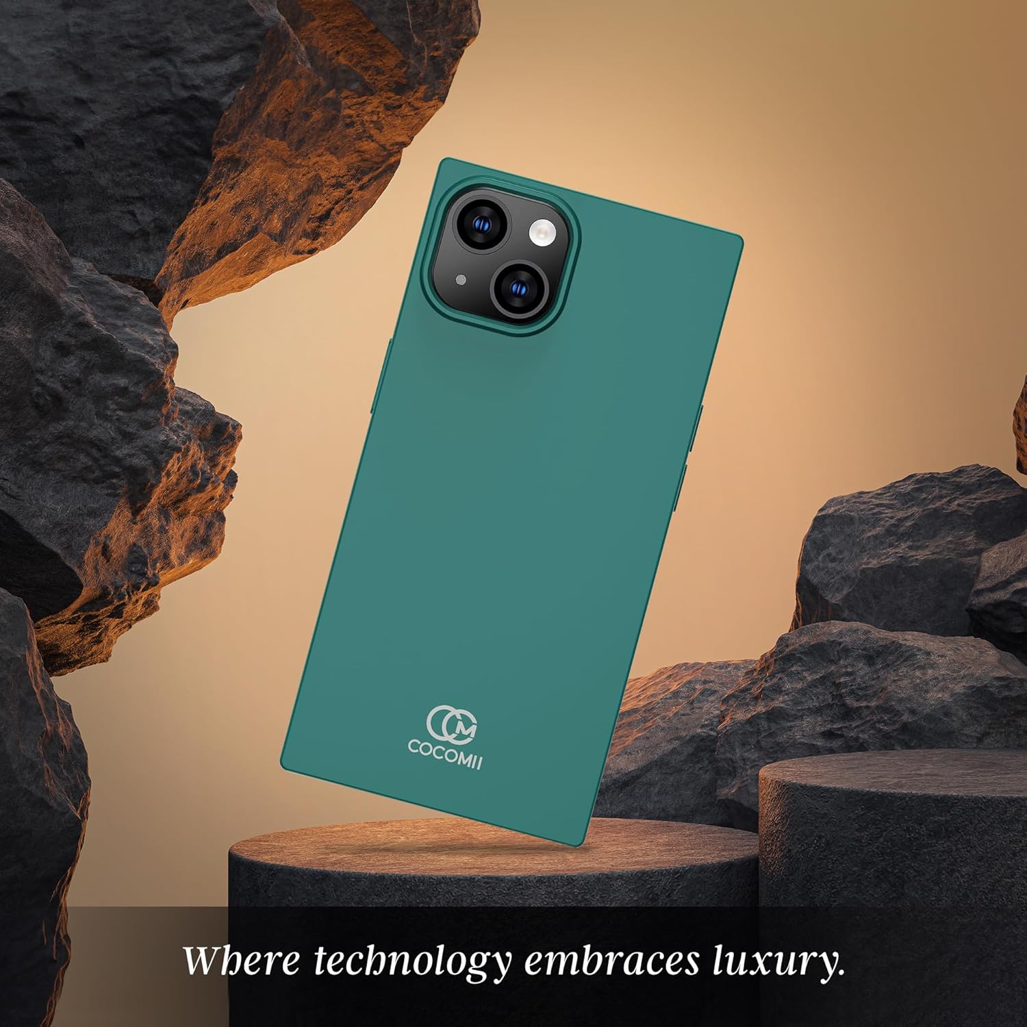 COCOMII Rectangle Case for iPhone 15 Plus/14 Plus, Wireless Charging Compatible, Matte Emerald Silicone