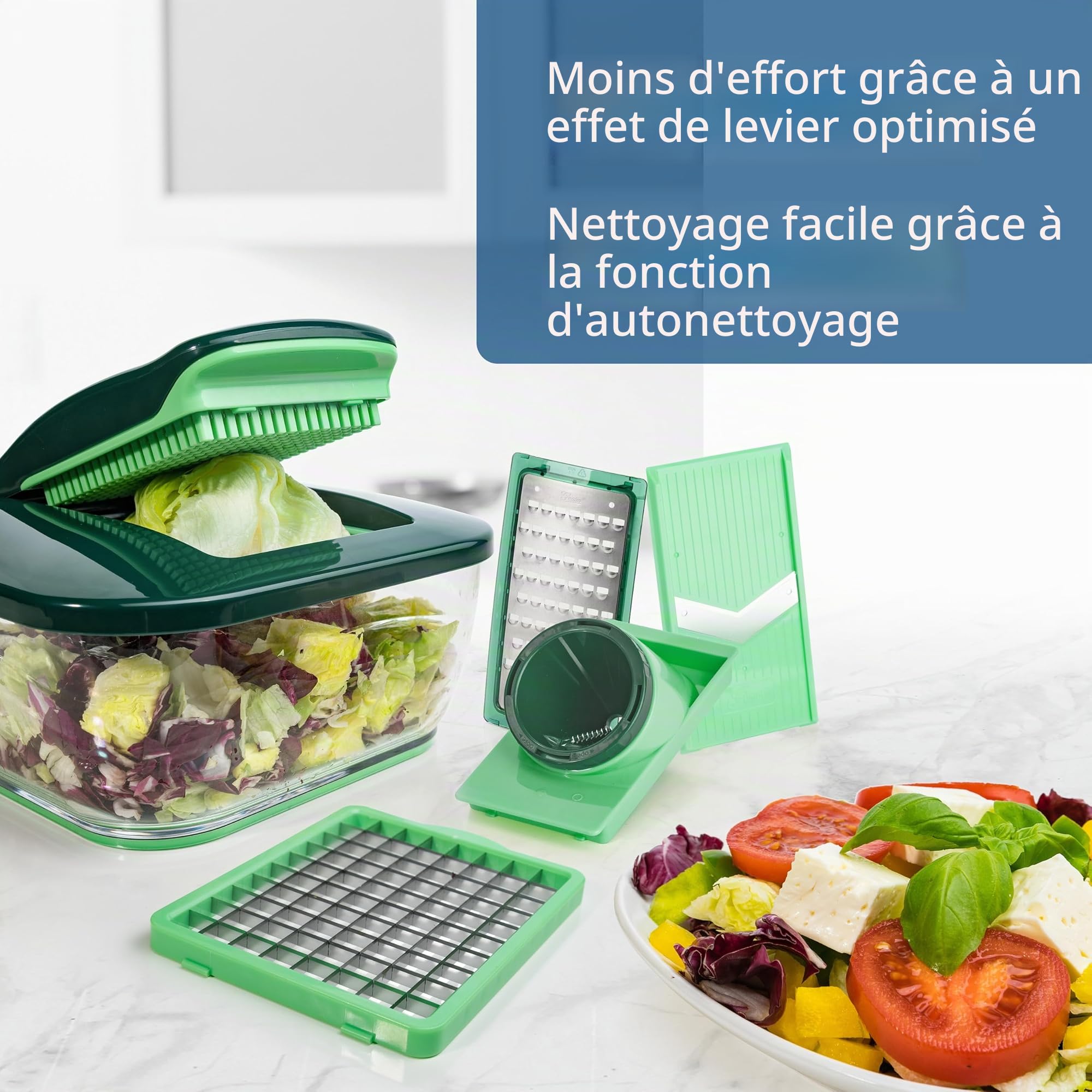 Genius A27060 Nicer Dicer Chef, Inox et Plastique 3 300 ml