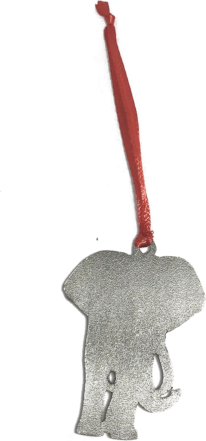 Elephant Christmas Ornament Pewter Charm Decorative Vacation Travel Souvenir Zoo Safari Jungle Animals Theme Decorations - Image 2