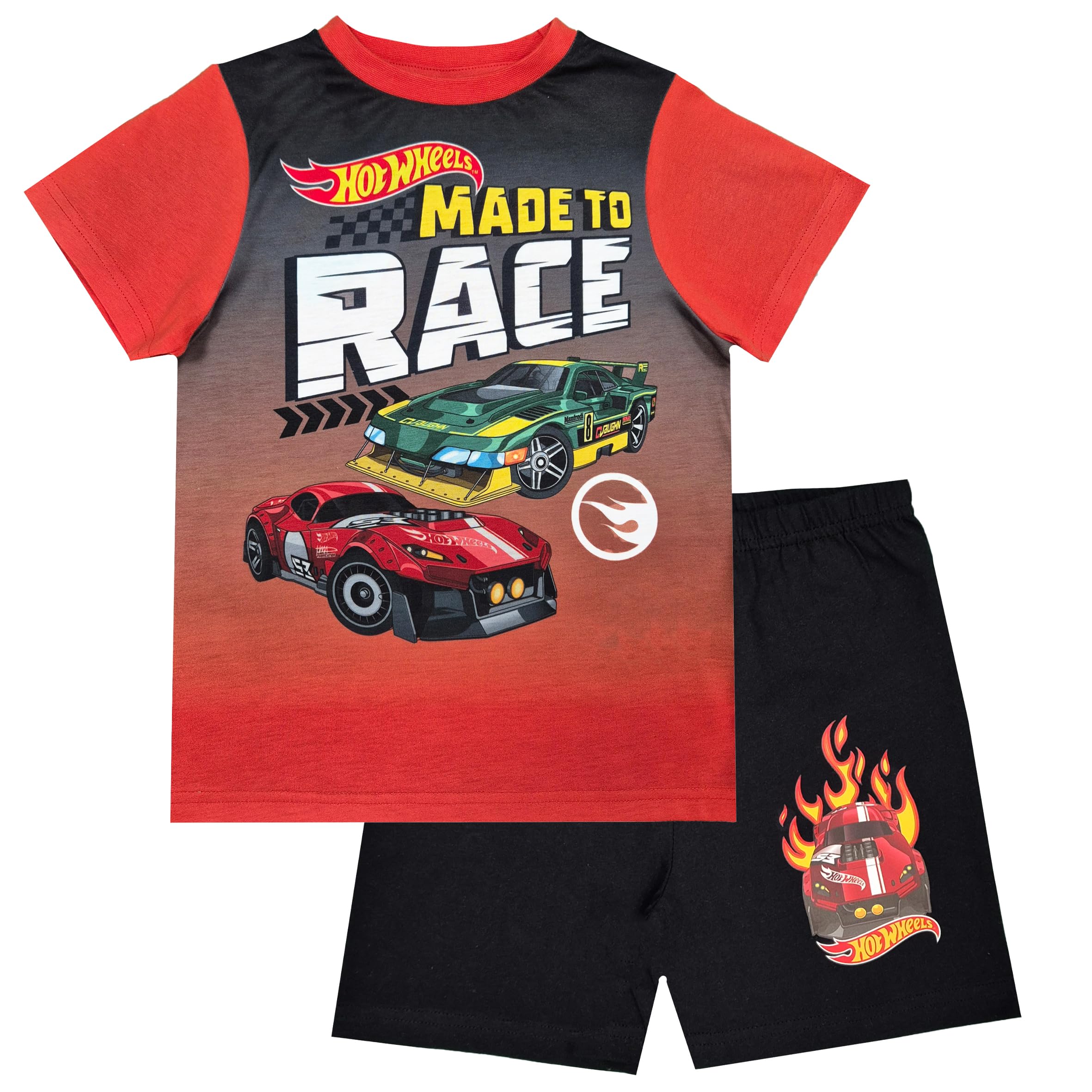 Hot Wheels Boys Short Pyjamas Cars Made to Race PJs Nightwear (Made to Race Shortie, 4-5 Years)