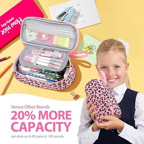 Miniatura 38 de Jcocylse Estuche para Lápices de Gran Capacidad, Bolsa Portátil para Lápices, Suministros Escolares para Estudiantes Universitarios y Adultos (Azul