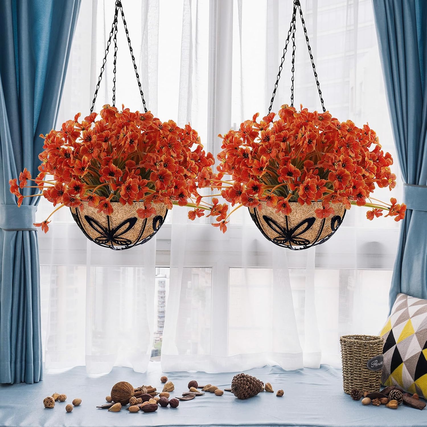 30 Bundles Artificial Fall Flowers for Outdoors Fake Faux Fall Flowers for Decoration No Fade Plastic Flowers in Vase for Thanksgiving Xmas Decor Garden Patio Porch Window Home Wedding - Image 5