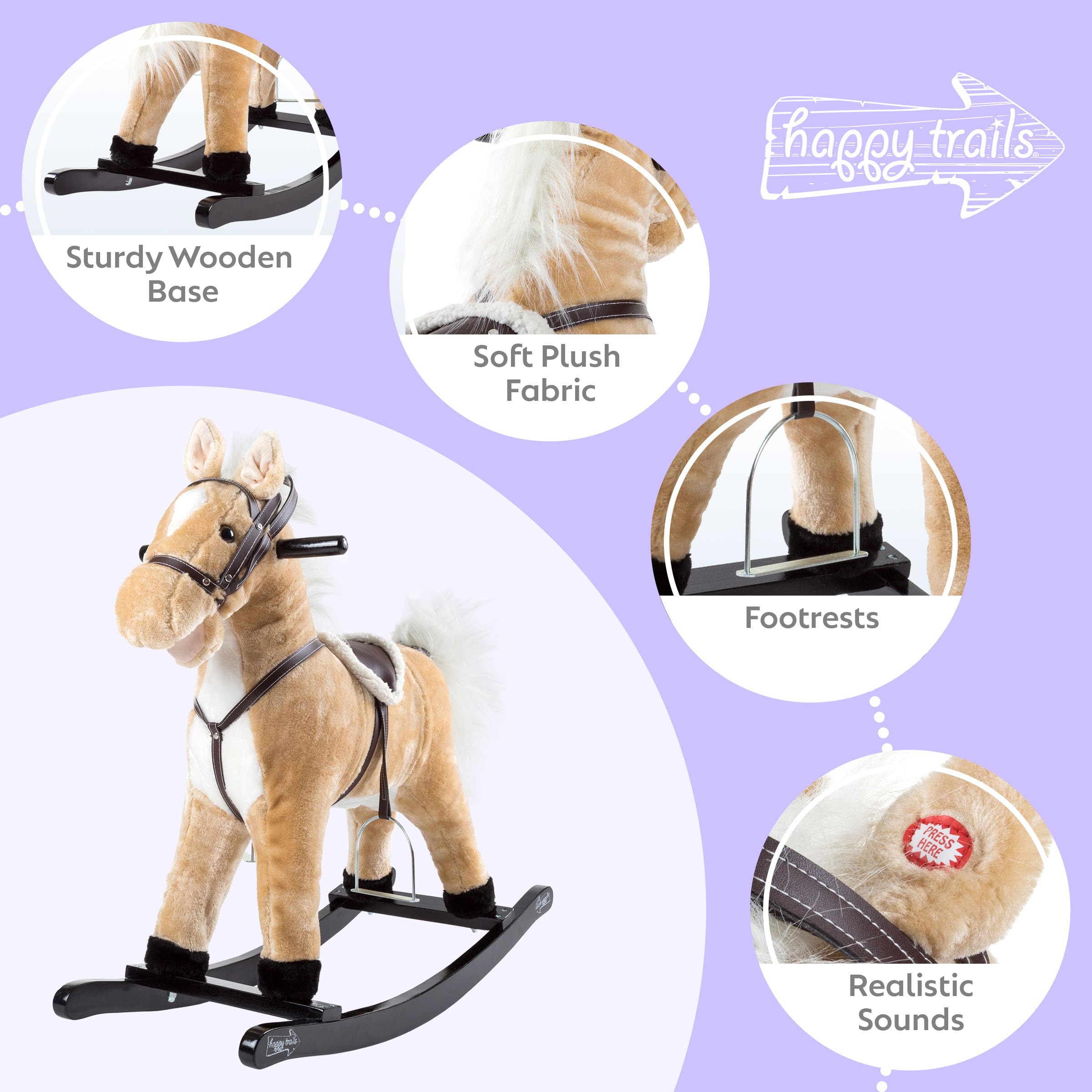 Amazon.co.jp: Happy Trails ロッキングホース ぬいぐるみ 木製