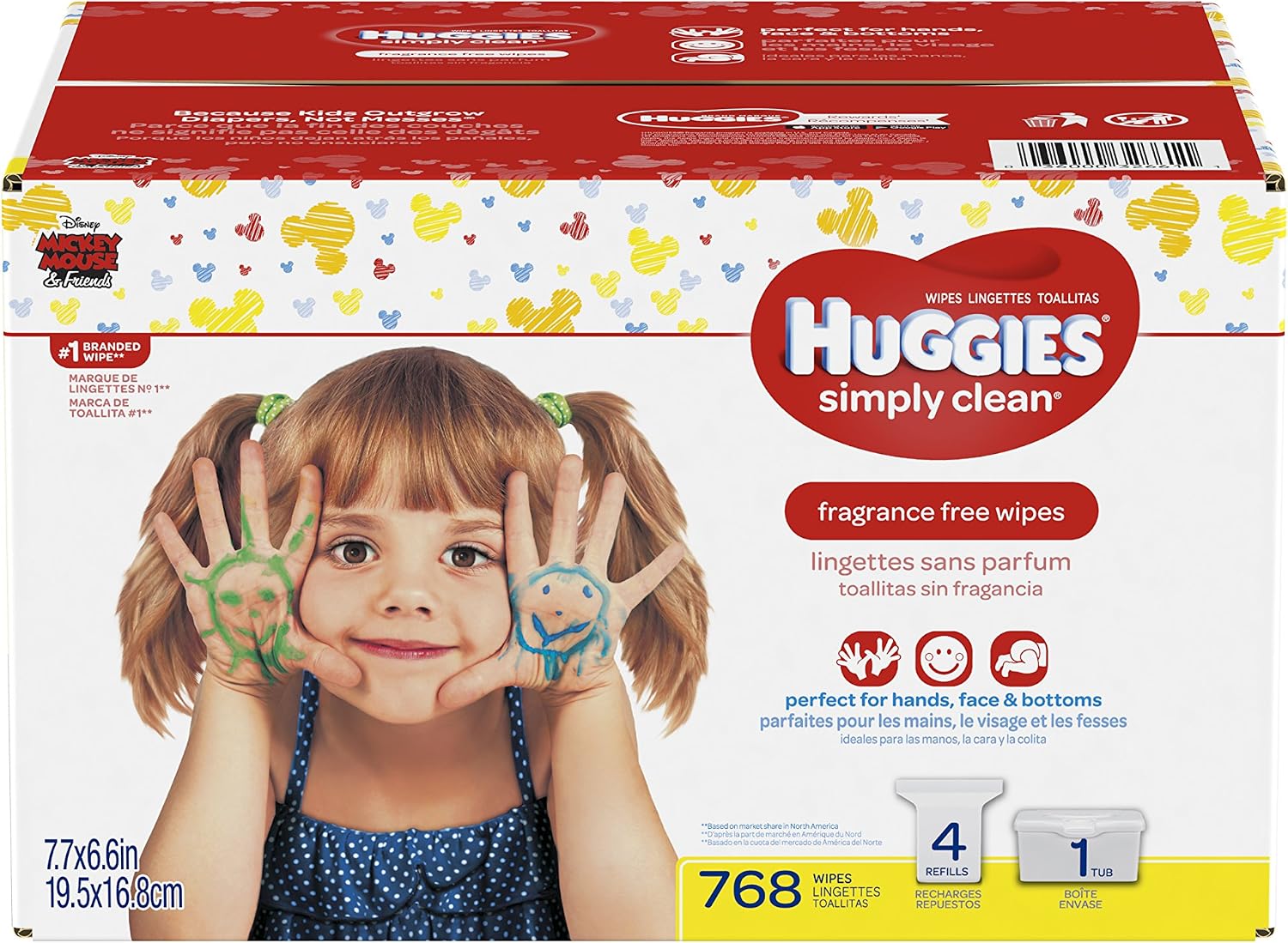 Huggies Simply Clean Baby Wipes, Unscented, Refill, 768 Ct (Packaging May Vary)