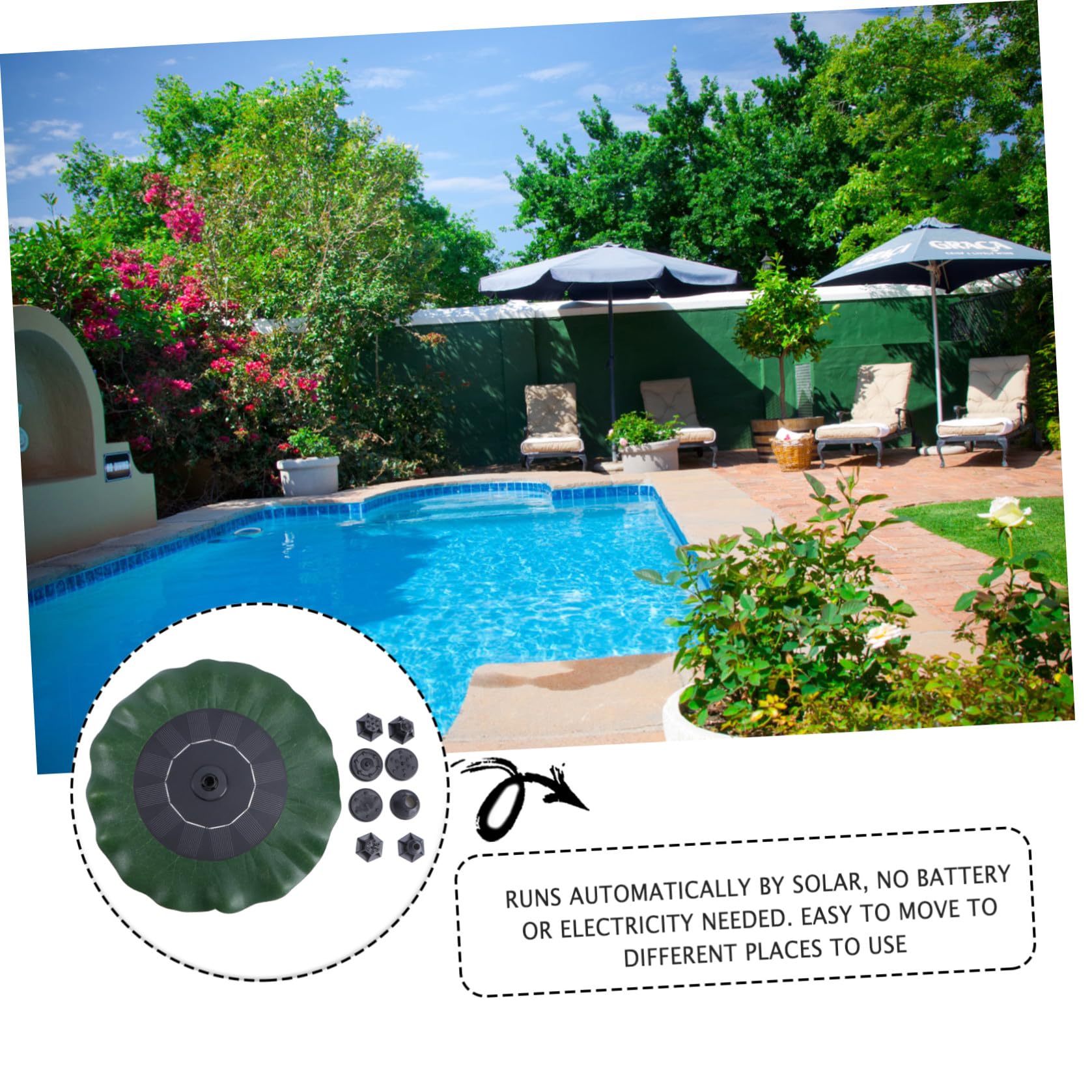 Pompa Solare Pompa Acqua Dc senza Spazzole per a Forma Loto Plastico, Facile da Spostare, Decorazione Galleggiante per Laghetto da Giardino