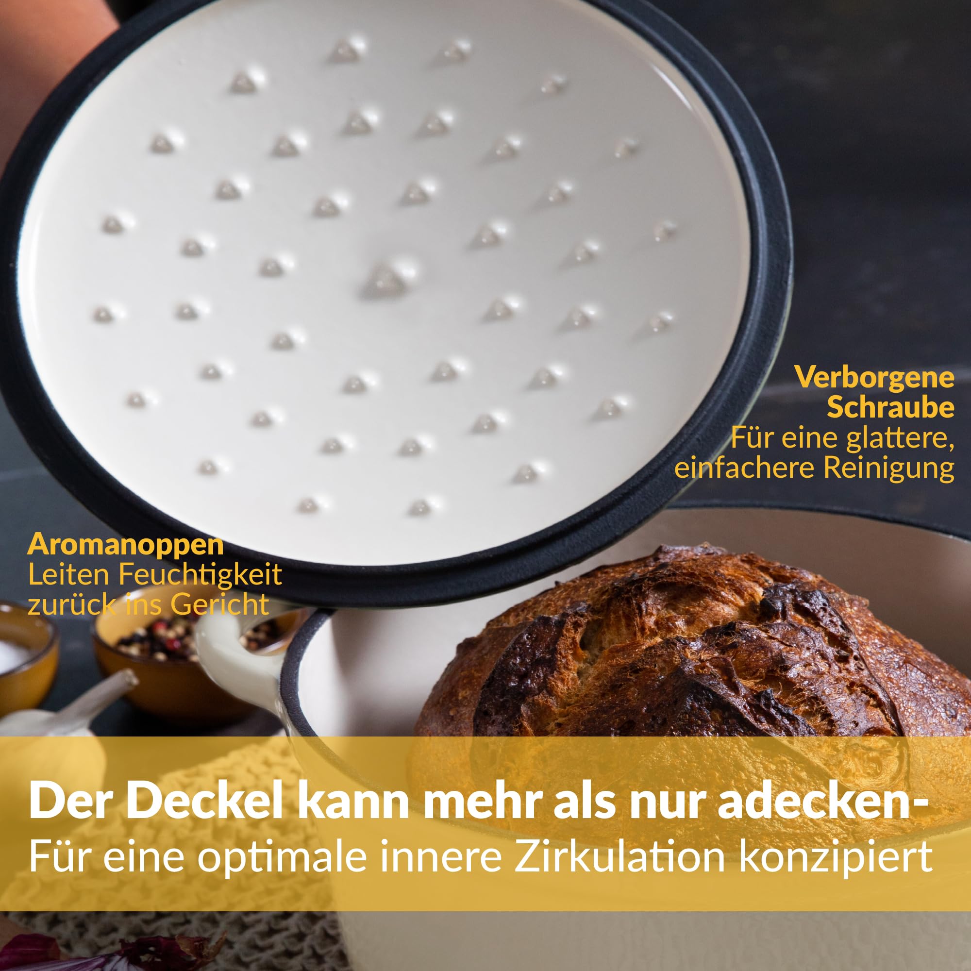 Chefarone Gusseisen Topf Brot Backen 24 Cm 3,5 L – Bild 5