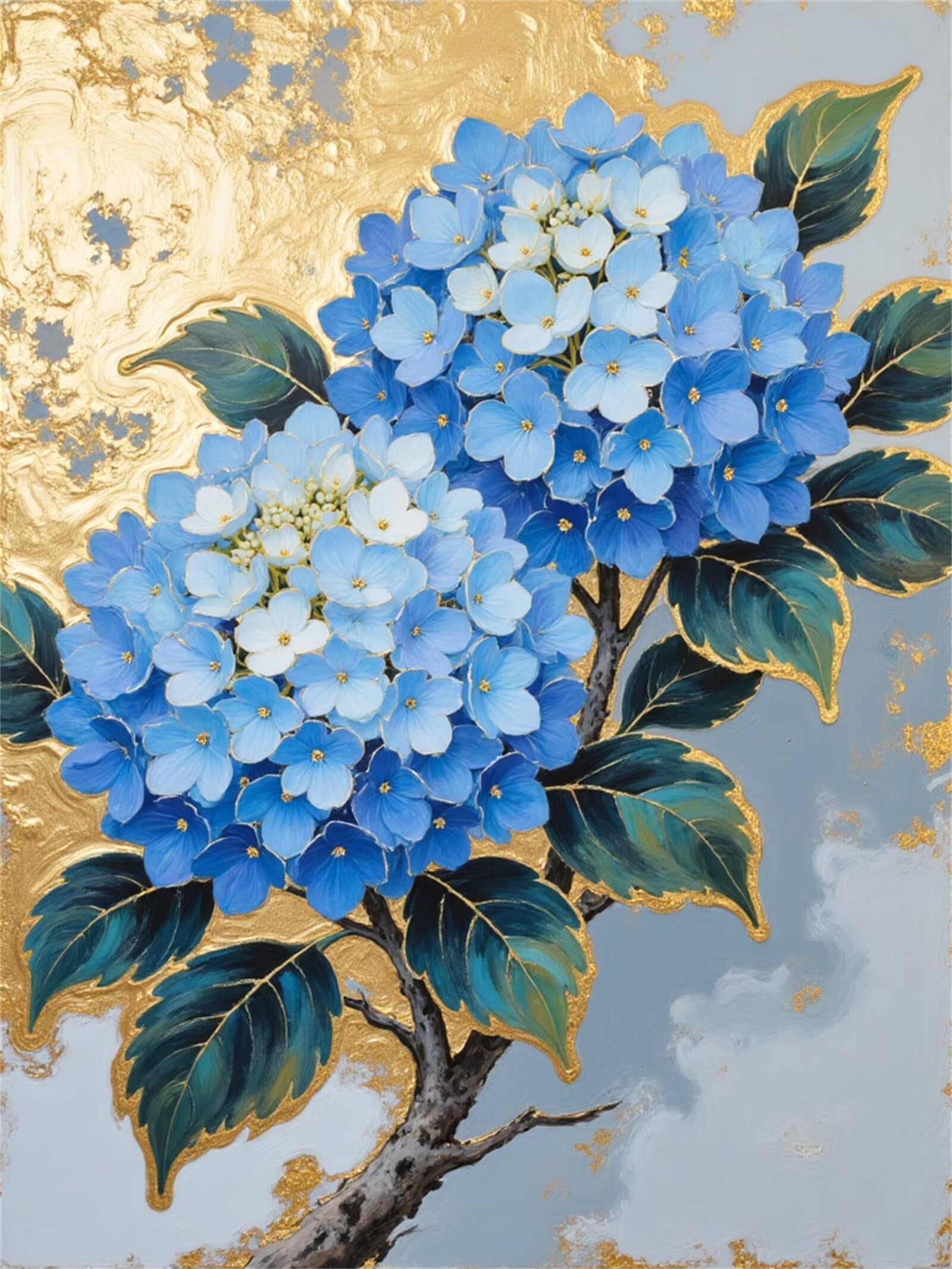 Puzzle 1314 Piezas Adultos Flor de Hortensia Azul, Rompecabezas Adultos Dificil 75x50cm, Estimula la Concentración y Antiestrés, Juego de Habilidad para Toda la Familia
