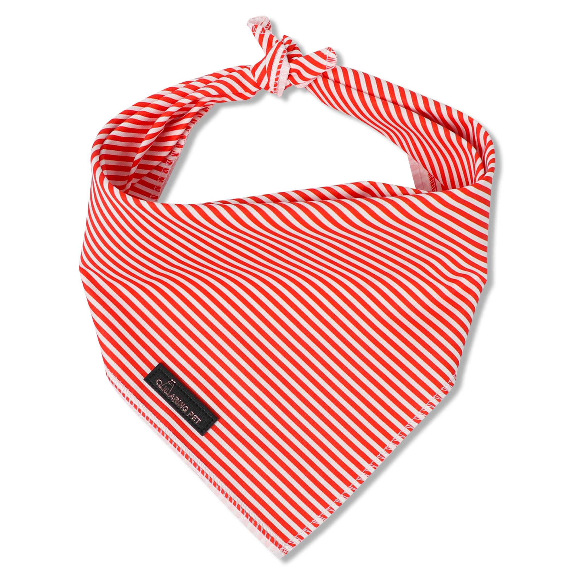ARING PET Stripe Dog Bandanas, Cute Red Pet Bandana Scarf Triangle Bib for Small Medium Large Boy Girl Dogs Cats, Puppy Kerchief for Daily Wear Walks Party Photos-S — image 1