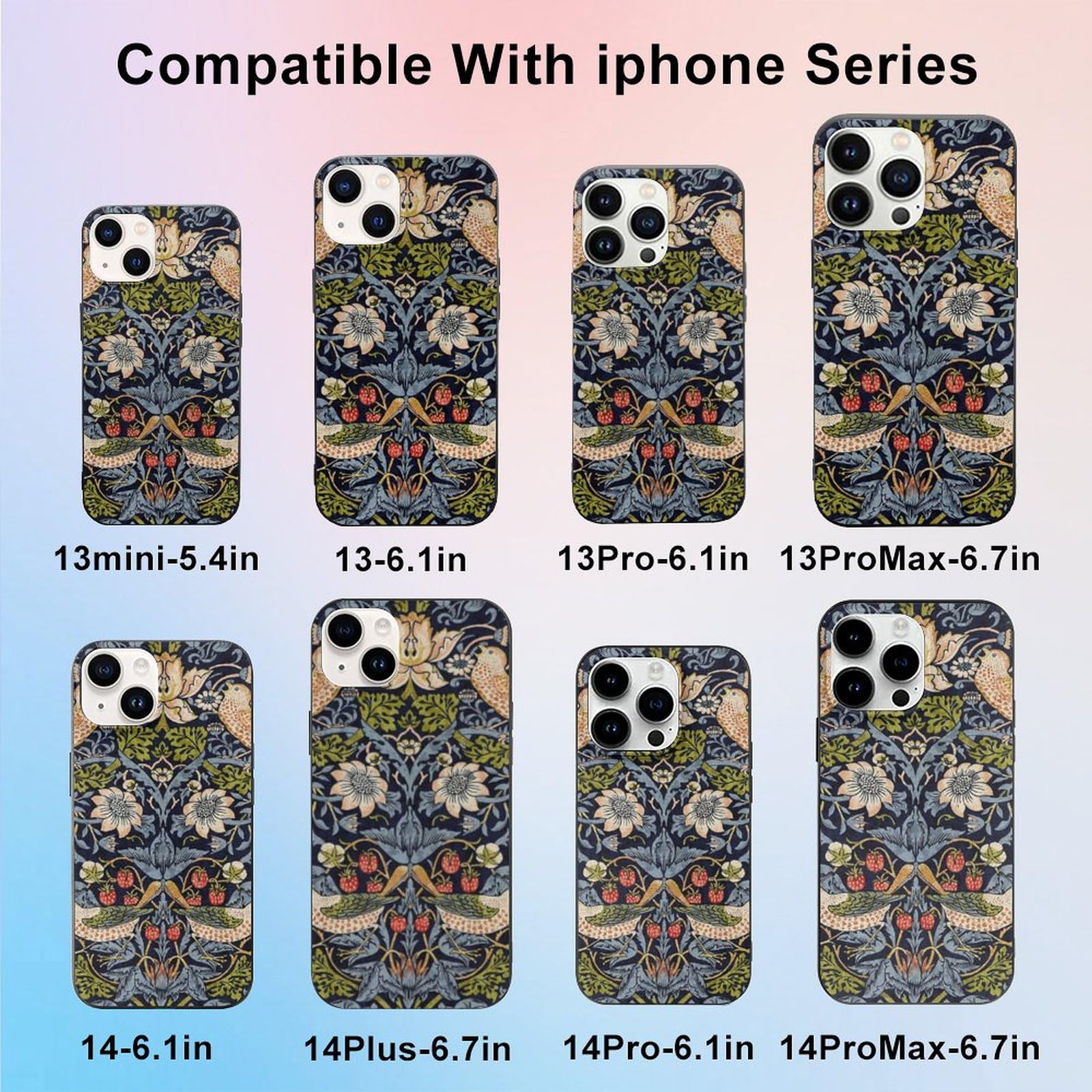 Amazon.co.jp: iPhone15ケース 全機種対応 William Morris ウィリアム