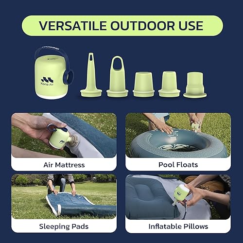 Miniatura 4 de Woowind Bomba de aire eléctrica, bomba de colchón de aire inalámbrica para flotadores de piscina, anillos de natación, cama de aire, sofá de aire