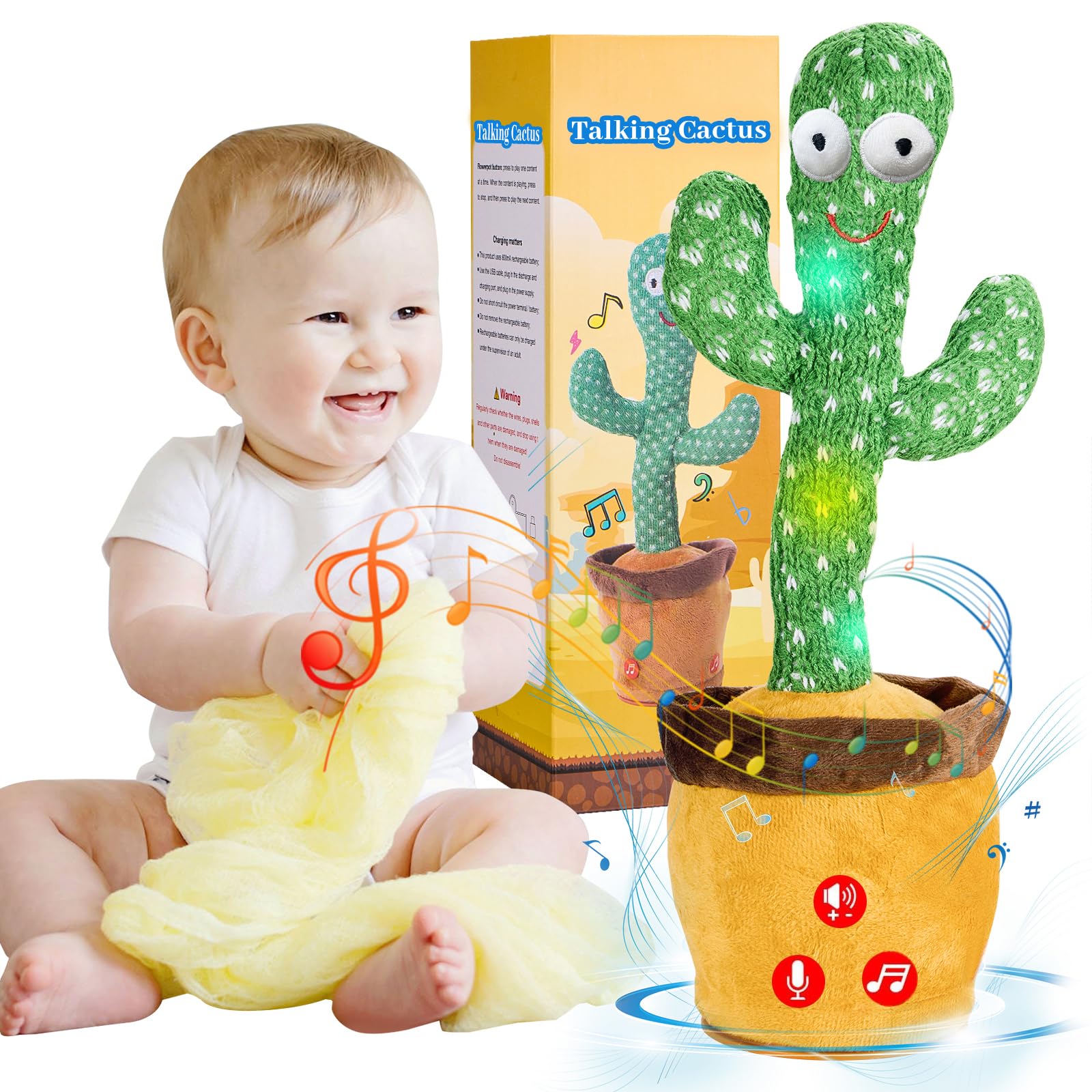 Amazon.com: JAKCJFII Dancing Talking Cactus Baby Toys Boy Girl