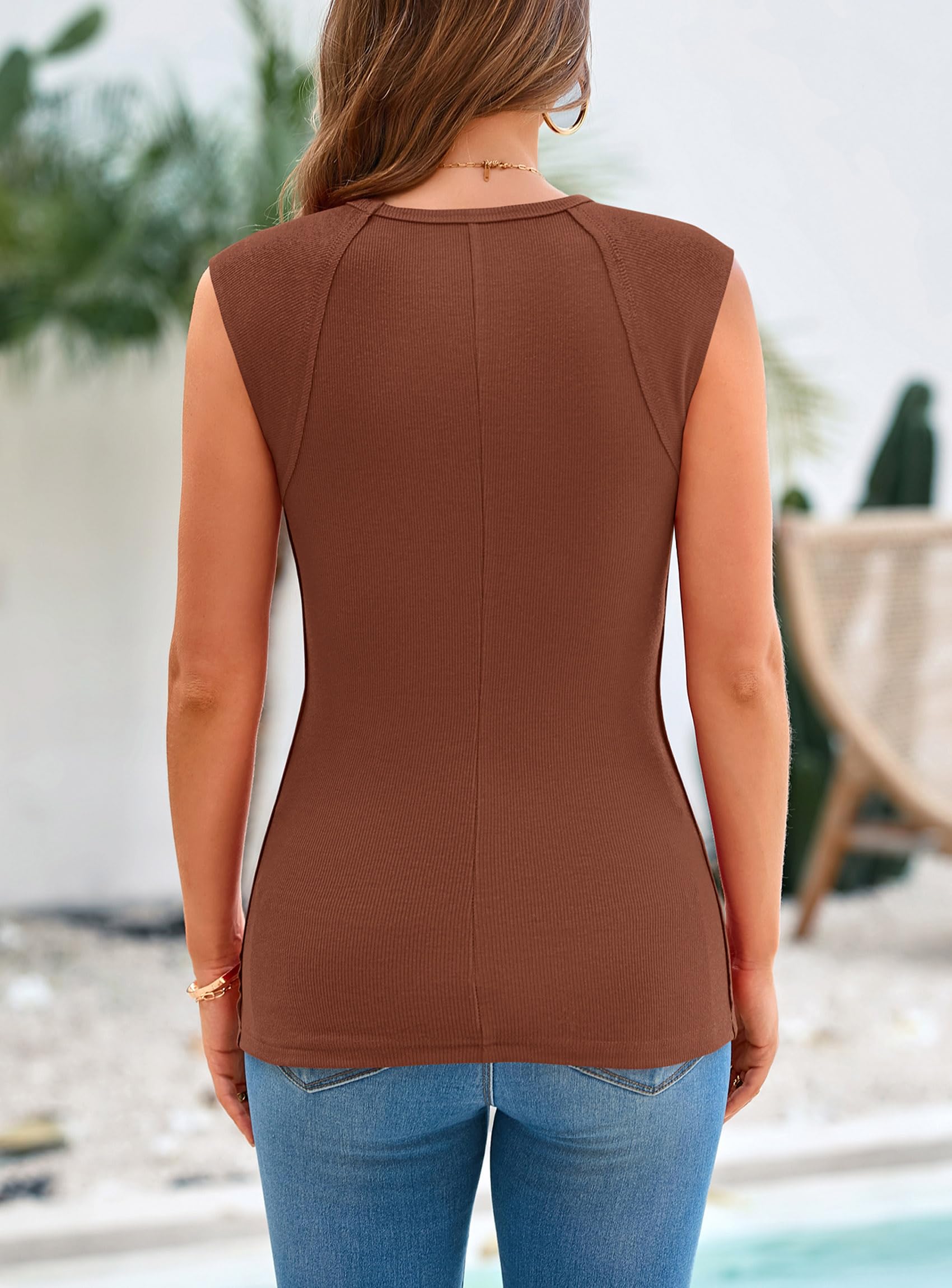 PRETTYGARDEN Women's Ribbed Tank Tops 2026 Summer Cap Sleeve Slim Fitted Knit Basic Casual Tee Shirts Trendy Fashion Clothes — view 18