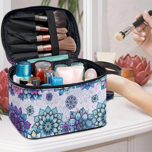 Vista 127 de doginthehole Bolsa de maquillaje, bolsa de cosméticos de viaje, bolsa de aseo portátil grande, organizador de accesorios para mujeres y niñas