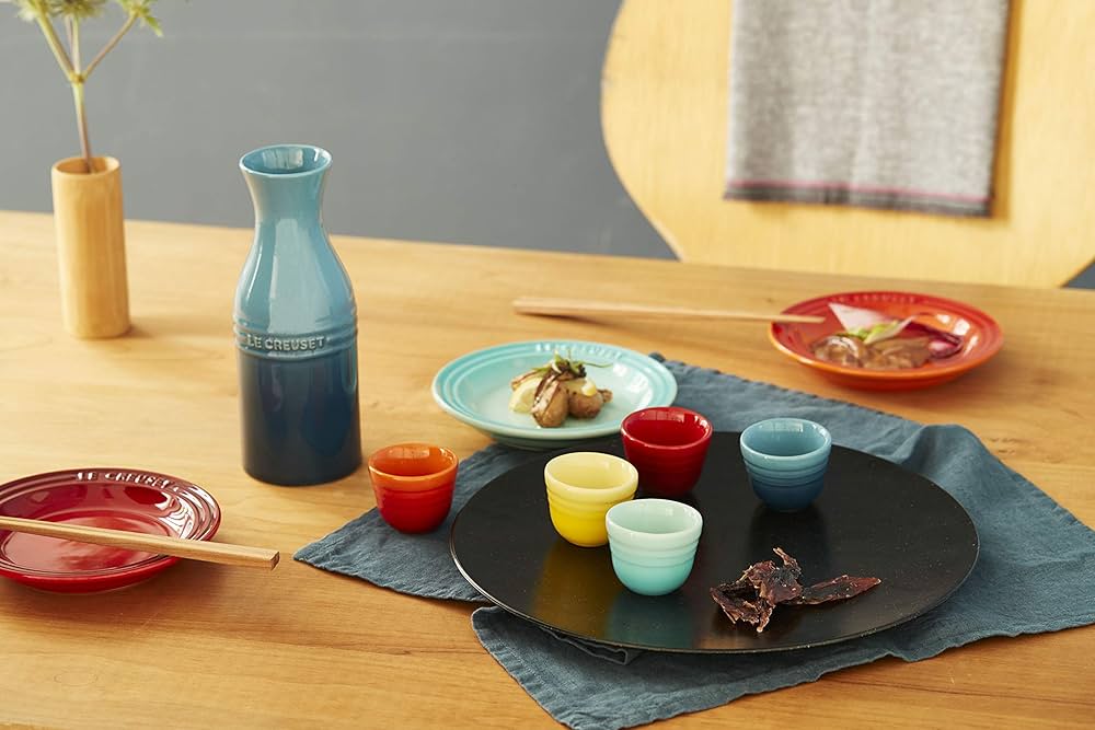 Amazon.co.jp: Le Creuset Ochoko Sake Set, Rainbow, Father's