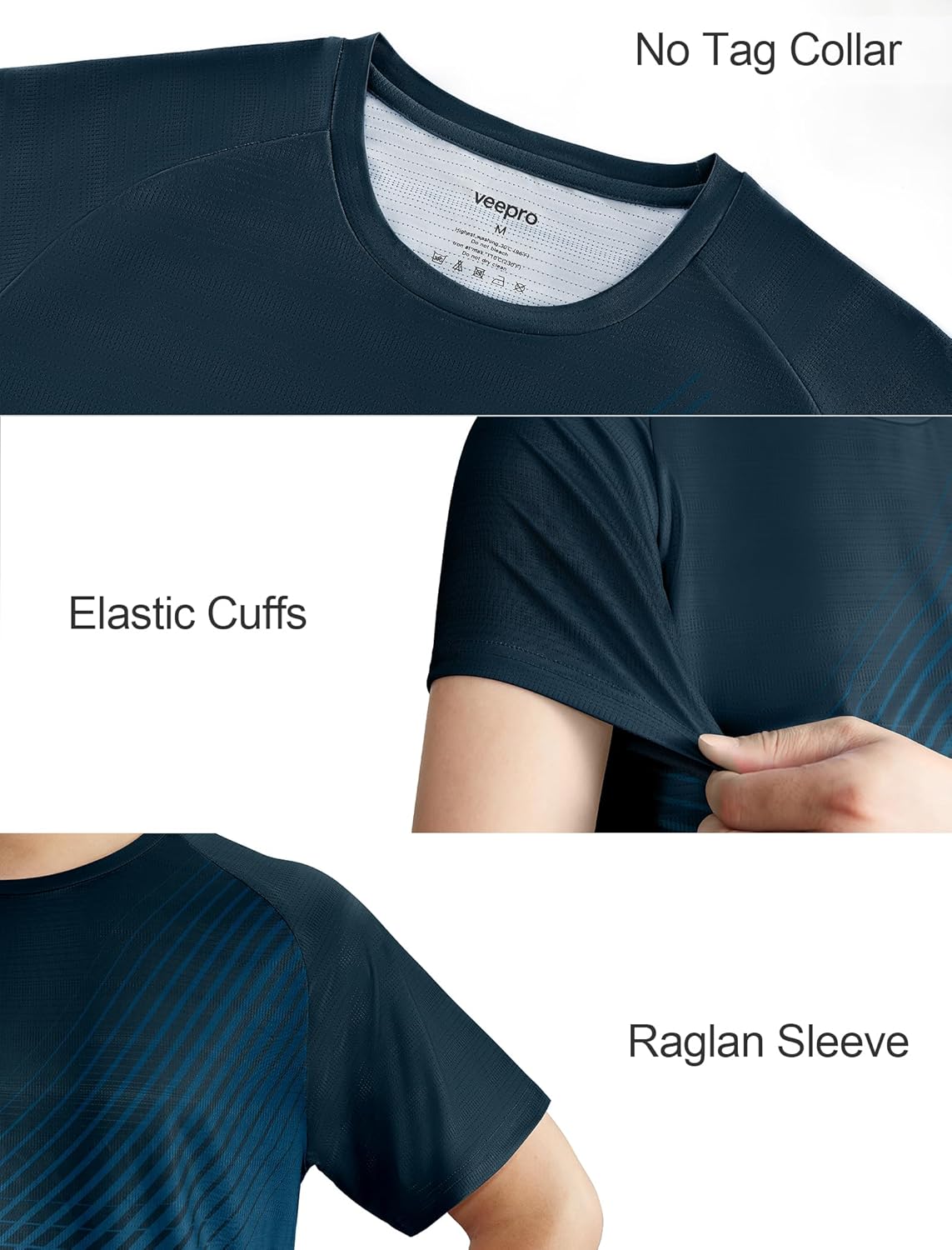 Men's Athletic Running T-Shirts Quick Dry Gym Workout Shirts Moisture Wicking Short-Sleeve Lightweight Sports Tee Tops - Image 4