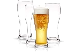 Callen Craft Beer Glass Set. 15.5oz Clear Pilsner Glasses, Set of 4