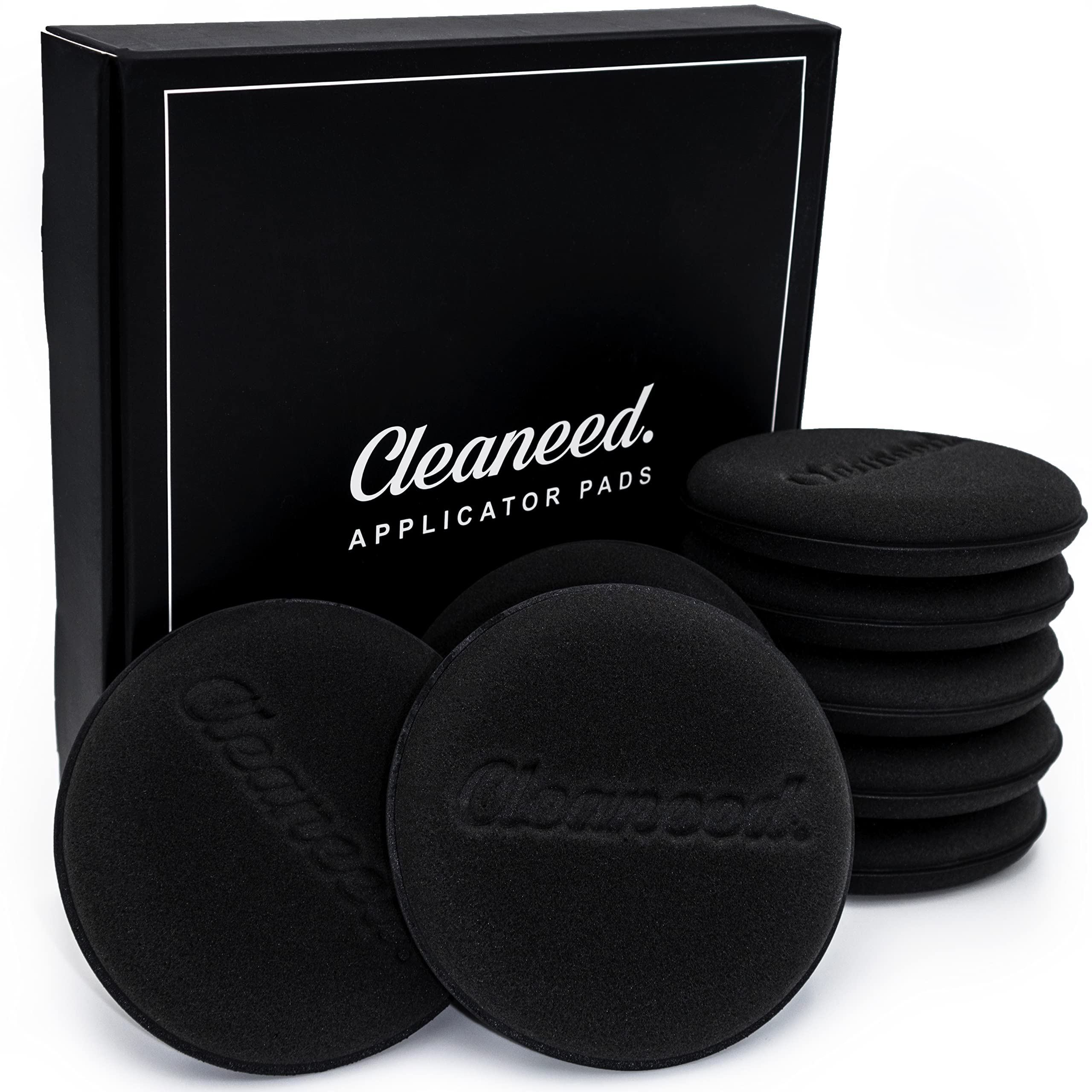 Cleaneed Premium Applikator Pads [8 STÜCK] – Extra weich und Oberflächenschonend– Universal Einsatzbar, Ideal zur Auto Politur und Wachs, Lederpflege, Innenraum Schwamm, Polierpad, Applikationsschwamm