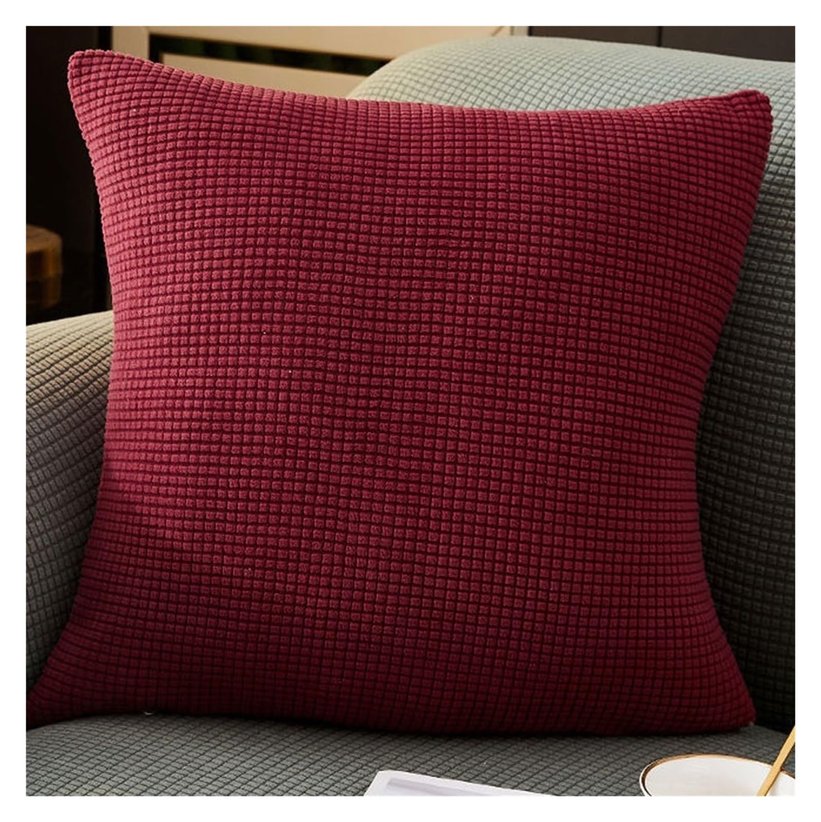 Swj-Swjssb Burgundy Throw Pillow Cover 45X45 Set Of 2,Pillowcases For Sofa Cushions 40X70 Sofa Pillow Cases For Couch Cushion Covers 50X70 Protectors Bed Corduroy Cushion Slipcover ( Color : Size : 40X40cm(2Pc