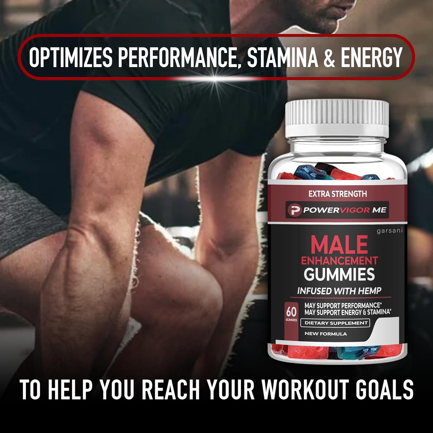 Power Vigor Me Gummies - Power Vigor Me Hemp Male Gummies (Single, 60 Gummies)