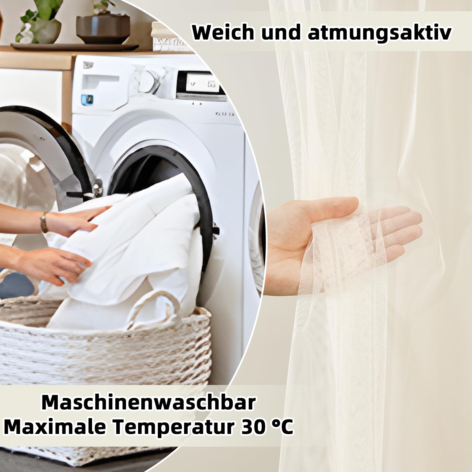 GFCC Hausbett Himmel Set, 2 Stück Betthimmel Hausbett aus Tüll für Hausbett Deko, Himmelbett Vorhänge für Mädchen Jungen Kinderbett Kinderzimmer Deko, 150 x 350 cm Beige