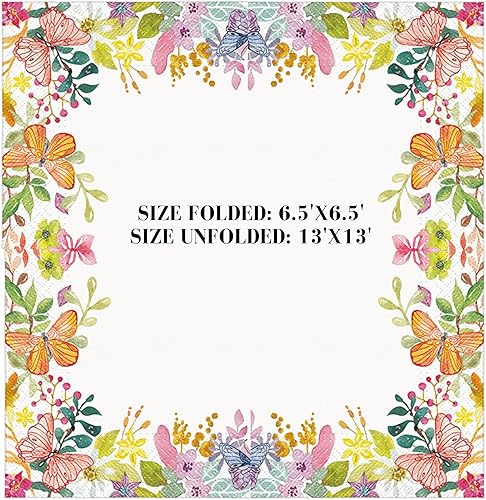 Miniatura 4 de Servilletas de papel de 20 unidades, 13 x 13 pulgadas, 3 capas, estampado de flores de prado, para arte, cena y fiesta, servilletas desechables