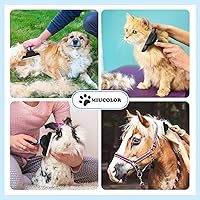 Vista 7 de MIU COLOR Cepillo de Aseo para Mascotas de Pelo Largo, Herramienta de Eliminación de Pelo para Perros y Gatos Medianos y Grandes, Reduce Eficazmente