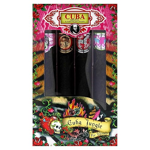 Miniatura 5 de Cuba Jungle - Juego de regalo de 4 piezas para mujer (serpiente, tigre, cebra + rompecorazones, 4 × 1.17 onzas, Eau de Parfum Spray)