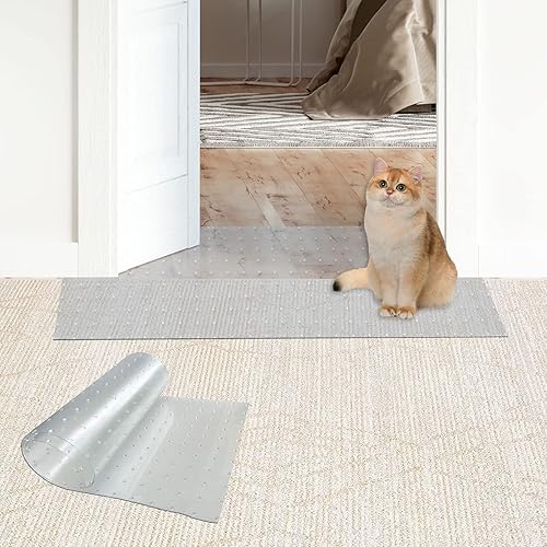 Protector de alfombra para mascotas, protector transparente antideslizante para gatos y perros para puerta, evita que las alfombras se rayen en la disponible en Yaxa Peru