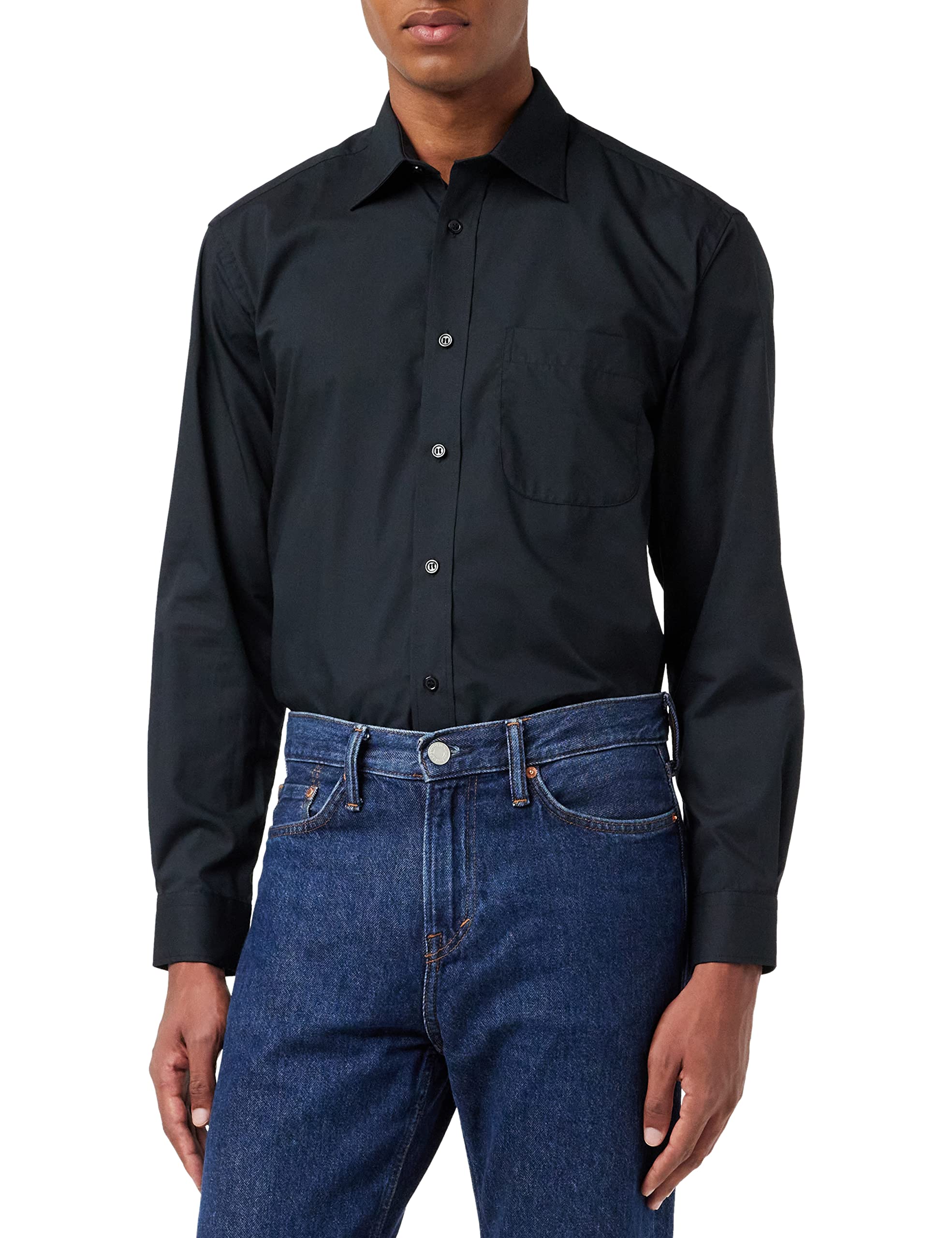 Kustom Kit Men's Kk104 Business Shirt, Black, 19 UK