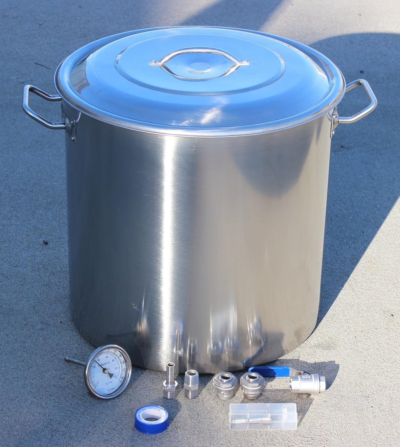 Concord Home Brew Kettle DIY Kit Stainless Steel Beer Stock Pot w/ Accessories (60 QT)