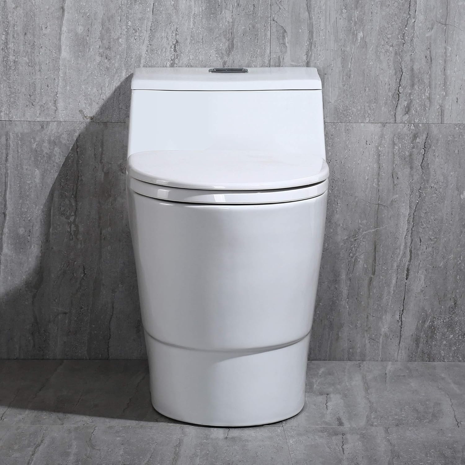 WOODBRIDGE Modern Design, One Piece Dual Flush 1.0/1.6 Gpf,with Soft Closing Seat, White, Elongated Toilet, B0735/T-0018