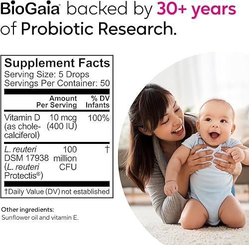 Miniatura 9 de BioGaia Protectis - Gotas probióticas para bebés con vitamina D para bebés recién nacidos y niños cólicos escupiendo estreñimiento y comodidad