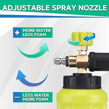 M MINGLE Pressure Washer Gun with Foam Cannon, 64 Fl Oz Car Wash Soap | 5 Power Washer Nozzle Tips, Adjustable Thick Foam, Car Wash Foam Gun for Car Washing, Patio Cleaning, 4000 PSI