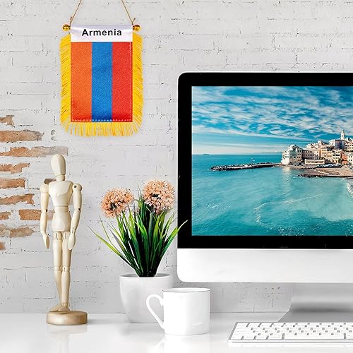 Miniatura 47 de ZXvZYT Bandera argentina colgante de ventana argentina de 3 x 5 pulgadas, mini banderas argentinas para decoración de espejo retrovisor, con ventosa