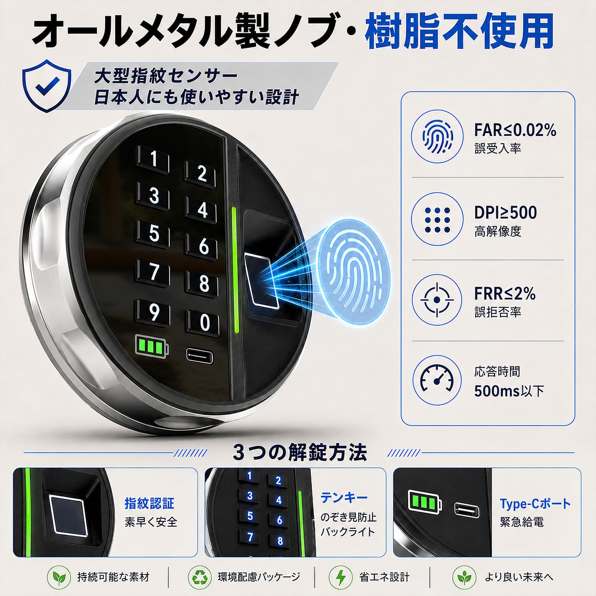 Amazon.co.jp: Grimtron 生体認証金庫 約9kg 指紋認証・暗証番号・鍵