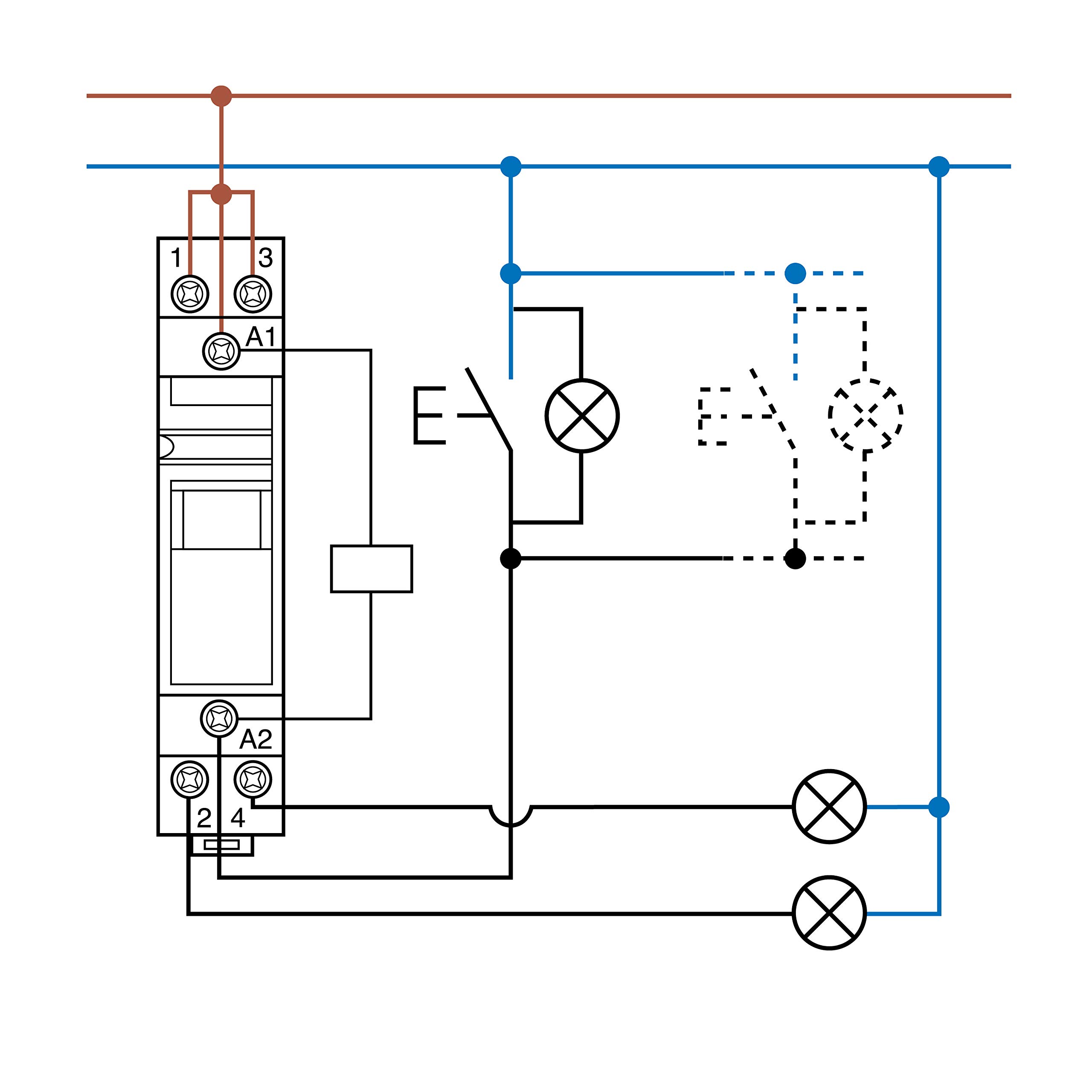 Finder 202282300000PAS Stromstoßschalter, modular, 230 VAC, 2 Schließkontakte, 16 A