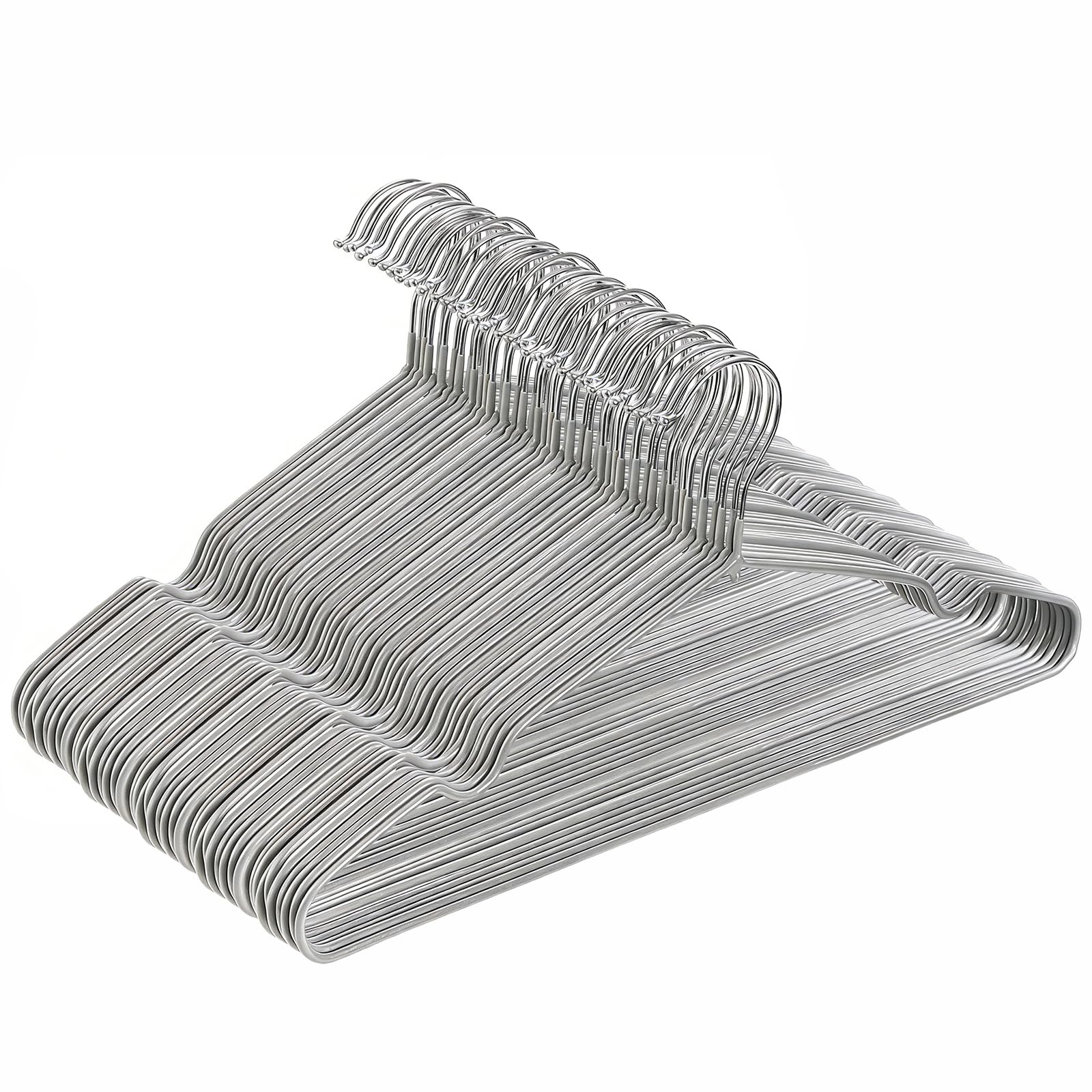 Cintres antidérapants en fil de métal Tosnail, lot de 50 en acier inoxydable gris de 40,6 cm