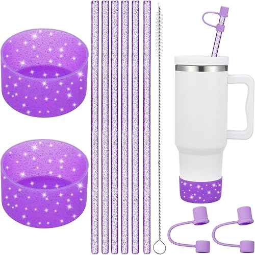 FoldTier Tapa de popote de repuesto para tapón de derrames compatible con accesorios de copa Stanley de 20 a 40 onzas, 2 fundas de silicona con