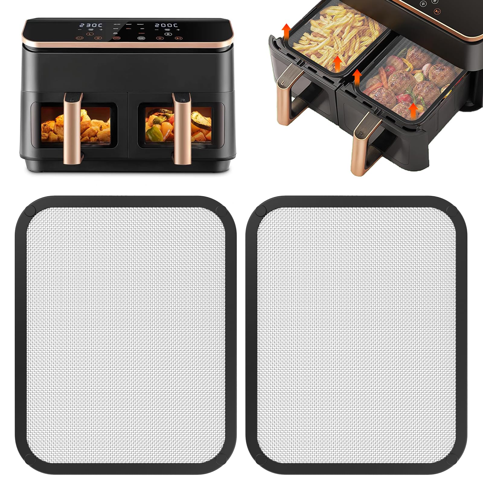 ZOCONE 2 Piezas Protección contra Salpicaduras Compatible con Cosori Airfryer 8,5 L Pantalla de Protector Antisalpicaduras Magnéticas para Freidora de Aire Compatible con Dual Blaze TwinFry 10 L
