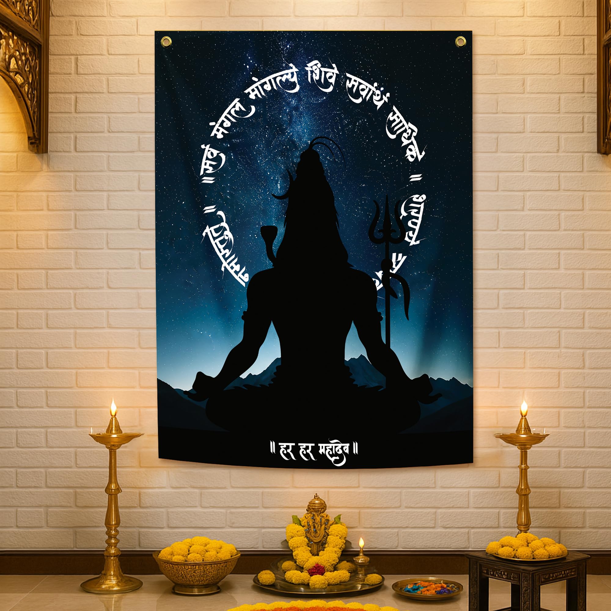Special You Back Drop Curtain for Decoration with Shiv Ji Backdrop (5x4Ft) for Home Decoration Items for Living Room, Wall Decor Items, Mandir Decorations Items for Home-picture-24
