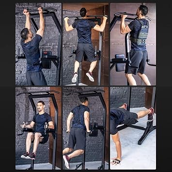 Pull Ups Power Tower Multi-function Power Tower Adjustable Height Power Tower Strength Training Power Heavy Duty Power Tower Dip Bar Pull Up Station chinning dipping Home Fitness Workout Statio