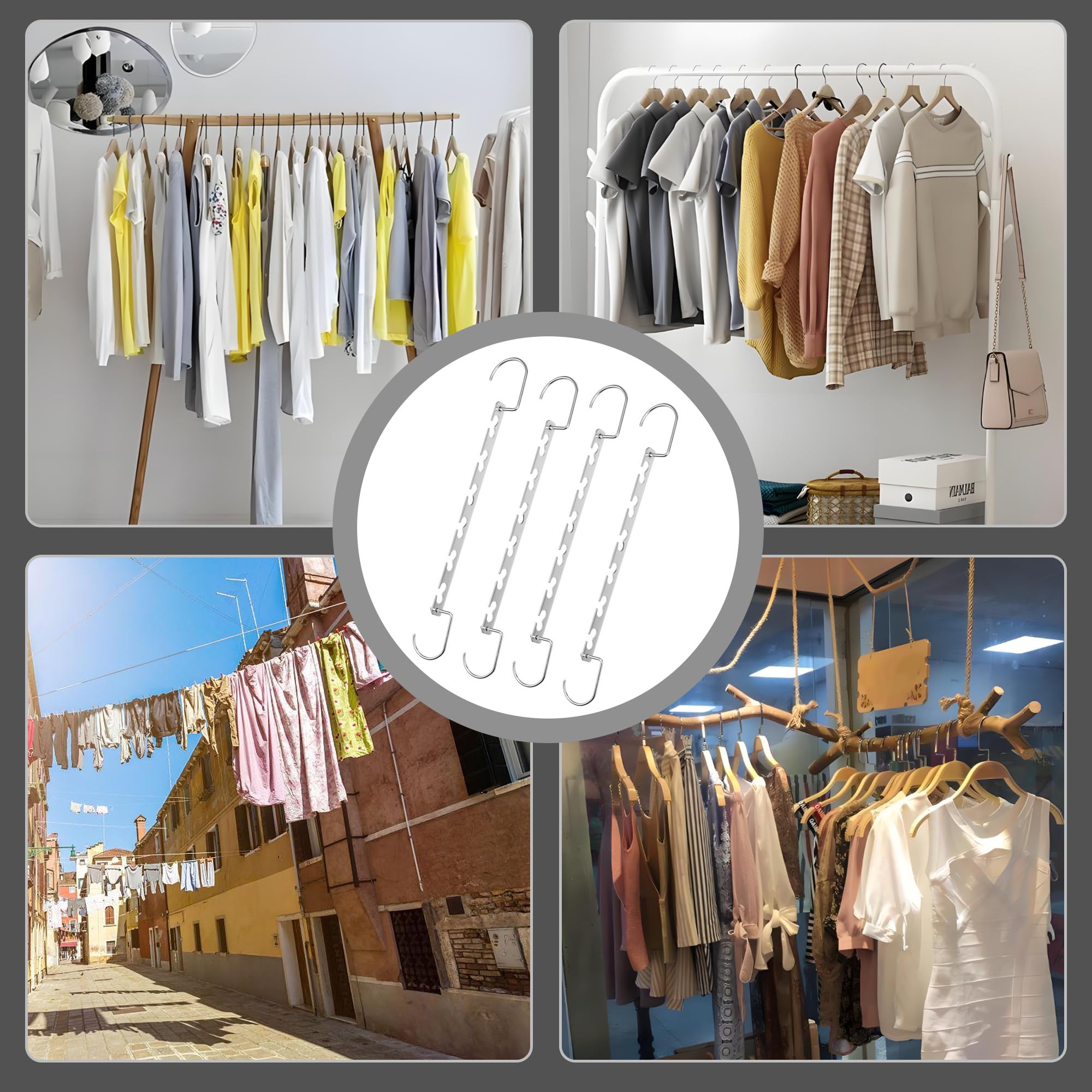 8 unidades mágicas organizadoras de armario antideslizantes, perchas para ahorrar espacio, mágicos organizadores para armario, apto para pantalones, vaqueros, vestidos, faldas y ropa
