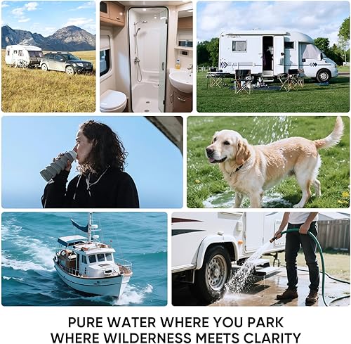 Miniatura 9 de PUREPLUS Sistema de filtro de agua de doble etapa para RV, incluye dos cartuchos y soporte de montaje, certificado NSFANSI 42, reduce los