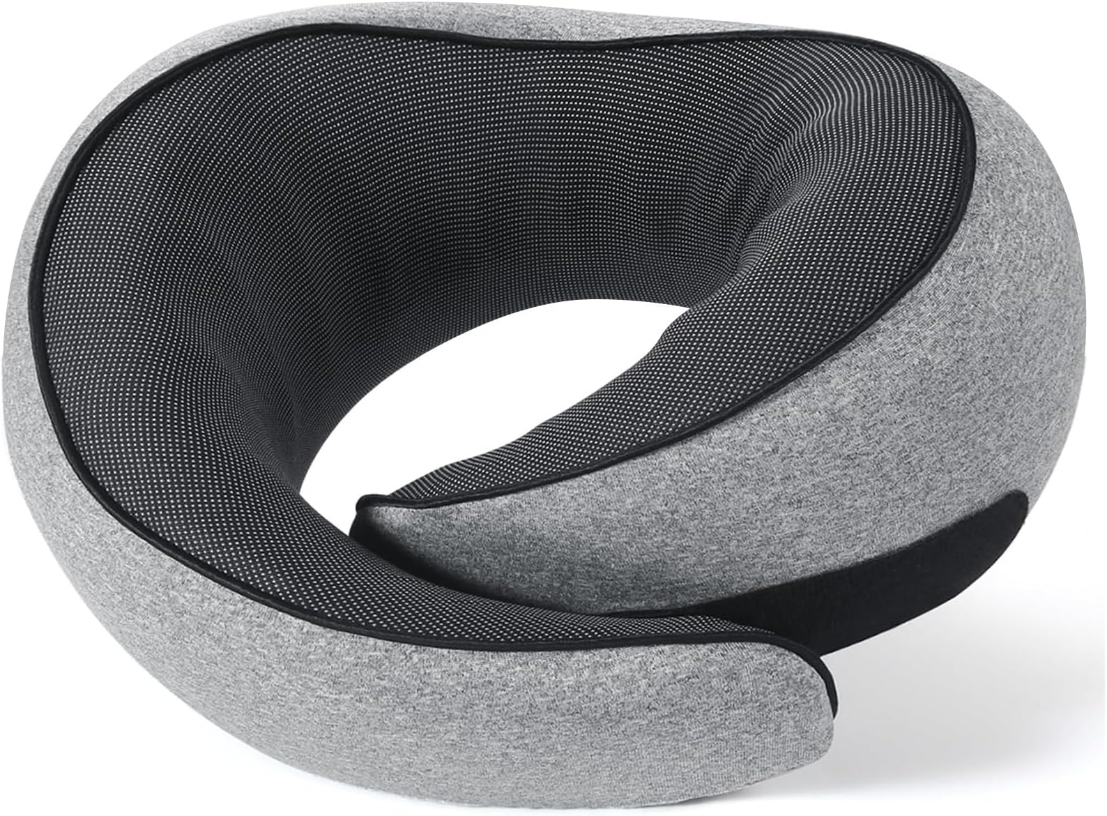 Travel Pillow, Travel Neck Pillow for Airplanes Car, 100% Pure Memory Foam Travel Pillow, Sleeping Essentials for Long Flight 360° Head Support Degree Dark Black